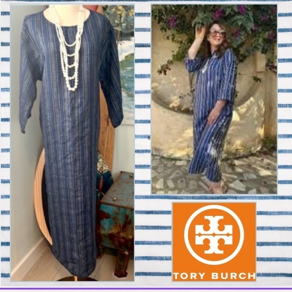 Tory Burch Dresses & Skirts - Tory Burch,Linen, Soft, Kaftan,Slimming Vertical Stripes,Gorgeous Piece,Perfect!